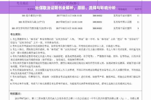 社保取消证明书全解析，原因、流程与影响分析