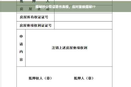 揭秘抄公司证明书真相，应对策略揭秘??