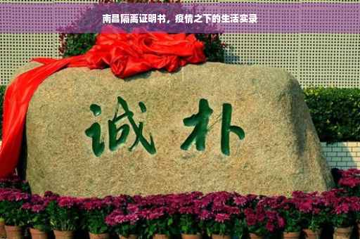 南昌隔离证明书，疫情之下的生活实录