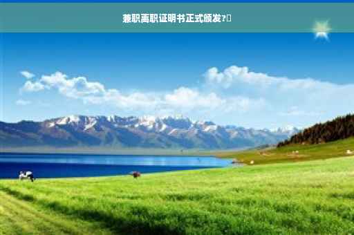 兼职离职证明书正式颁发?✨
