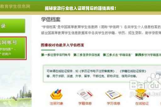 揭秘家政行业收入证明背后的赚钱真相! 揭秘家政行业收入证明背后的赚钱真相!