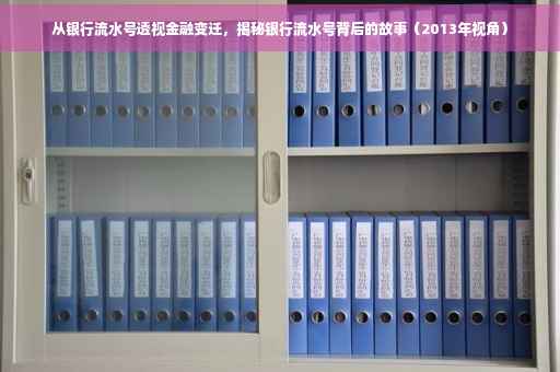 从银行流水号透视金融变迁，揭秘银行流水号背后的故事（2013年视角）