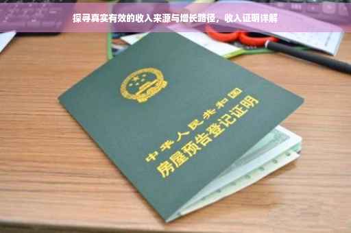 探寻真实有效的收入来源与增长路径，收入证明详解