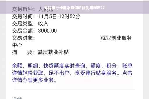 详解银行卡流水查询的限制与规定??