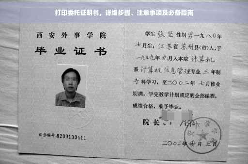打印委托证明书，详细步骤、注意事项及必备指南