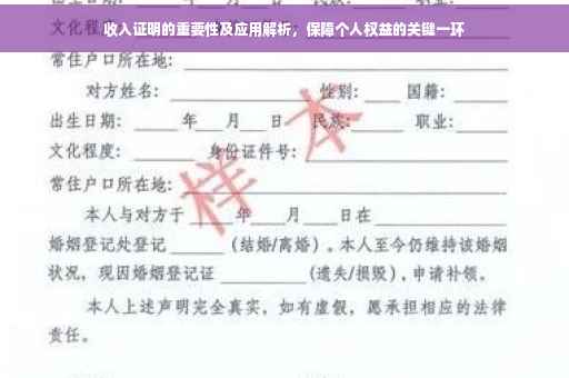 收入证明的重要性及应用解析，保障个人权益的关键一环