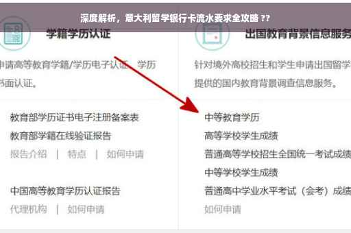 深度解析，意大利留学银行卡流水要求全攻略 ??