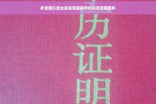 农业银行流水发送至邮箱的时间及流程解析