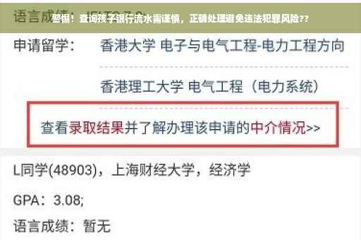 警惕！查询孩子银行流水需谨慎，正确处理避免违法犯罪风险??