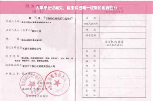 大学毕业证丢失，复印件成唯一证明的重要性??