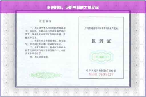责任明确，证明书权威力量展现