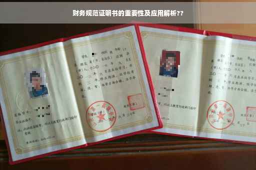 财务规范证明书的重要性及应用解析??