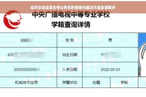 应对毕业证丢失考公务员的策略与解决方案全面解析
