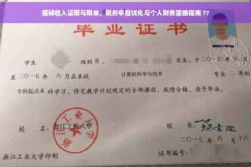 揭秘收入证明与税单，税务申报优化与个人财务策略指南 ??