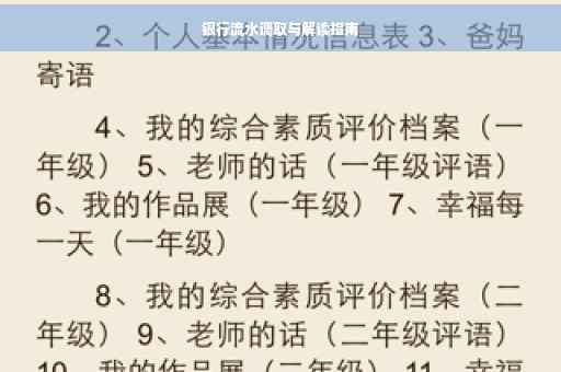 银行流水调取与解读指南