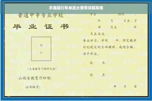 农商银行账单流水查看详解指南