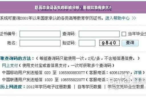 职高毕业证丢失的影响分析，影响究竟有多大？