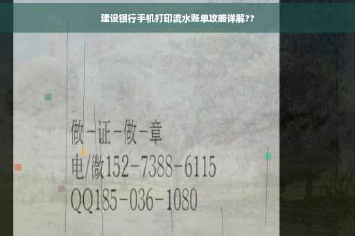 建设银行手机打印流水账单攻略详解??