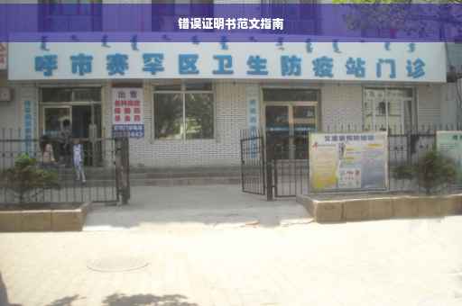 错误证明书范文指南