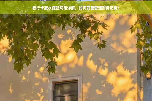 银行卡流水保管规定详解，如何妥善管理财务记录？