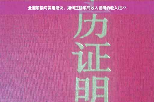 全面解读与实用建议，如何正确填写收入证明的收入栏??