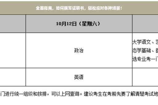 全面指南，如何撰写证明书，轻松应对各种场景！