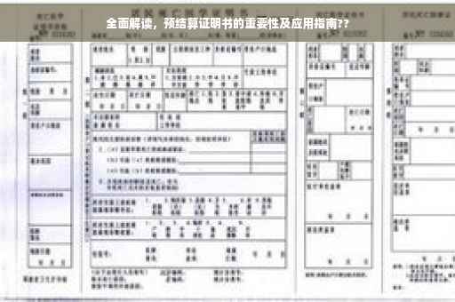 全面解读，预结算证明书的重要性及应用指南??