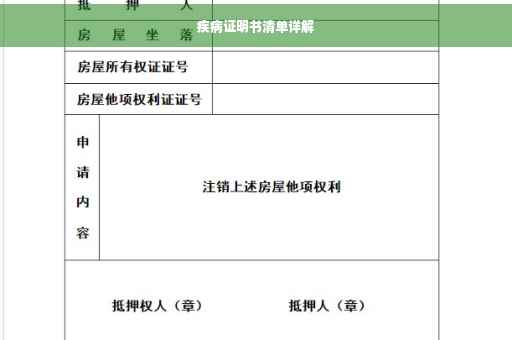 疾病证明书清单详解