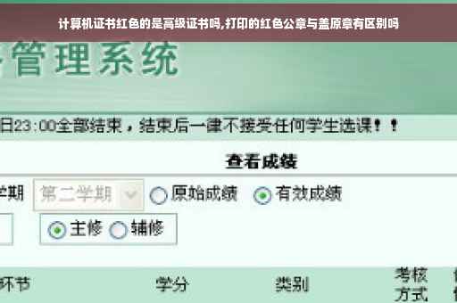 计算机证书红色的是高级证书吗,打印的红色公章与盖原章有区别吗