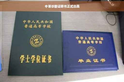 中暑诊断证明书正式出具