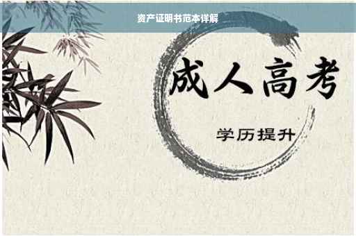 资产证明书范本详解