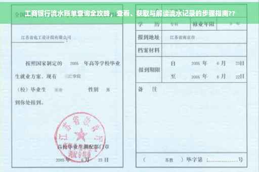 工商银行流水账单查询全攻略，查看、获取与解读流水记录的步骤指南??