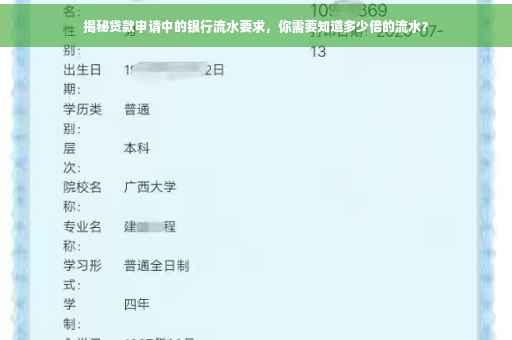 揭秘贷款申请中的银行流水要求，你需要知道多少倍的流水？