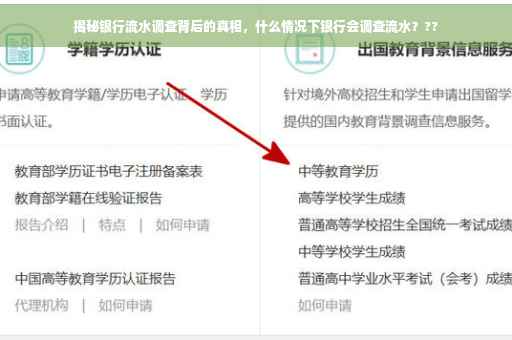 揭秘银行流水调查背后的真相，什么情况下银行会调查流水？??