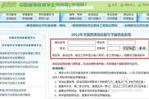 深圳收入证明详解指南