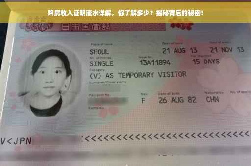 购房收入证明流水详解，你了解多少？揭秘背后的秘密！