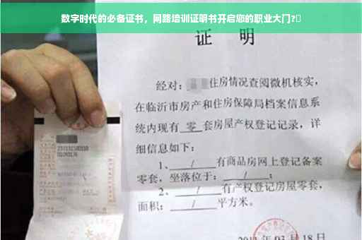 数字时代的必备证书，网路培训证明书开启您的职业大门?✨