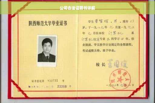 公司合法证明书详解
