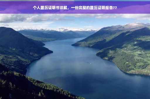 个人履历证明书详解，一份完整的履历证明报告??
