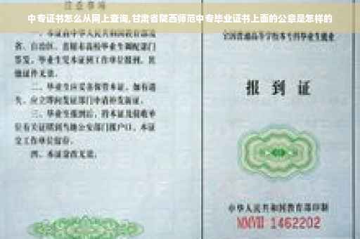 中专证书怎么从网上查询,甘肃省陇西师范中专毕业证书上面的公章是怎样的
