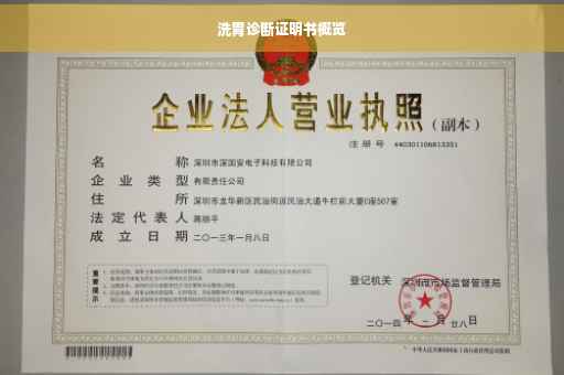 洗胃诊断证明书概览