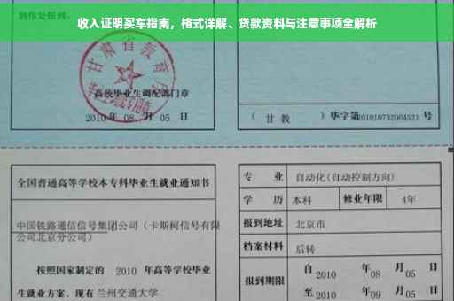 收入证明买车指南，格式详解、贷款资料与注意事项全解析
