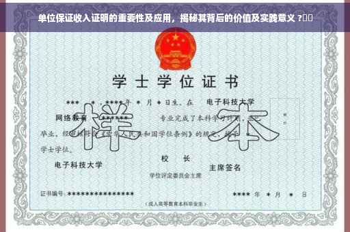 单位保证收入证明的重要性及应用，揭秘其背后的价值及实践意义 ?⚡️