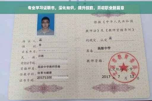 专业学习证明书，深化知识，提升技能，开启职业新篇章