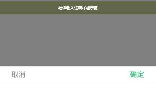 社保收入证明样板示范