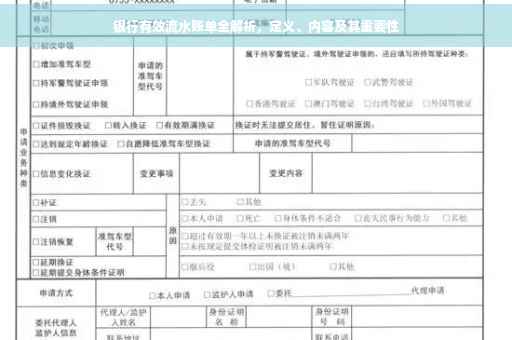 银行有效流水账单全解析，定义、内容及其重要性