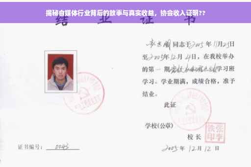 揭秘自媒体行业背后的故事与真实收益，协会收入证明??