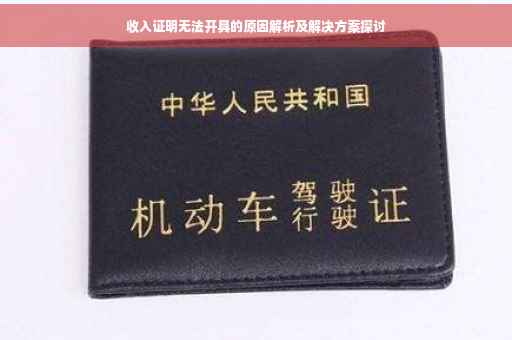 收入证明无法开具的原因解析及解决方案探讨