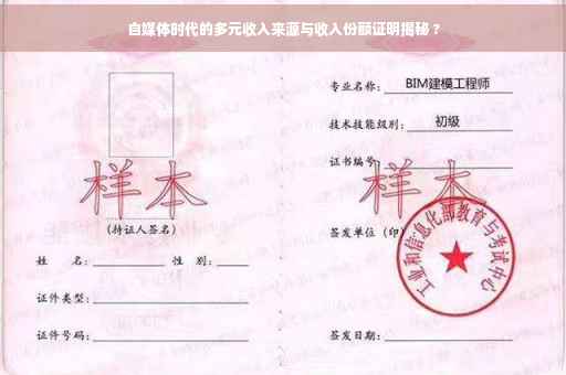 自媒体时代的多元收入来源与收入份额证明揭秘 ?