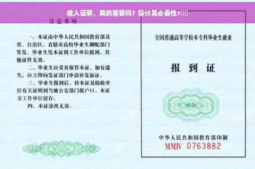 收入证明，真的需要吗？探讨其必要性?⚡️